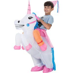 TOLOCO Kid's Inflatable Riding Unicorn Halloween Costume Dress Up